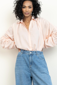 Antik Batik |  Cotton voile blouse Ange | pink | Picture 6