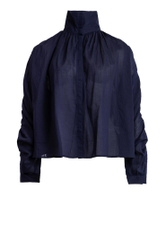 Antik Batik |  Cotton voile blouse Ange | dark blue