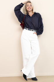 Antik Batik |  Cotton voile blouse Ange | dark blue | Picture 3