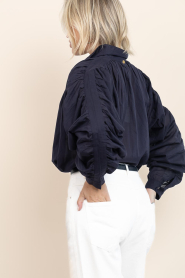 Antik Batik |  Cotton voile blouse Ange | dark blue | Picture 6