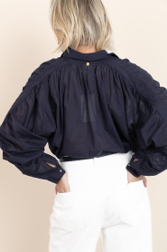 Antik Batik |  Cotton voile blouse Ange | dark blue | Picture 7