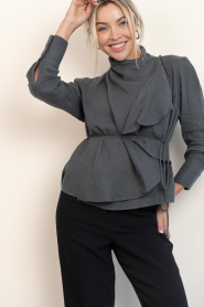 Antik Batik |  Cotton draped top Pia | grey | Picture 2