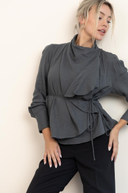 Antik Batik |  Cotton draped top Pia | grey | Picture 5