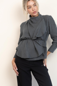 Antik Batik |  Cotton draped top Pia | grey | Picture 6