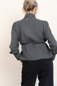 Antik Batik |  Cotton draped top Pia | grey | Picture 7