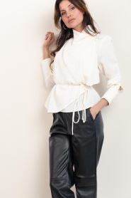 Antik Batik |  Cotton draped top Pia | natural | Picture 4