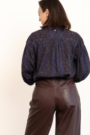 Antik Batik |  Cotton jacquard blouse Tamari | blue | Picture 8