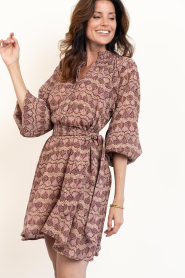 Antik Batik |  Viscose chiffon dress Dalila | burgundy | Picture 4