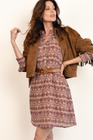Antik Batik |  Viscose chiffon dress Dalila | burgundy | Picture 2