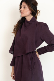 Antik Batik |  Midi dress with wrap Pia | burgundy | Picture 8