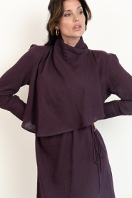 Antik Batik |  Midi dress with wrap Pia | burgundy | Picture 9
