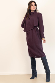 Antik Batik |  Midi dress with wrap Pia | burgundy | Picture 4