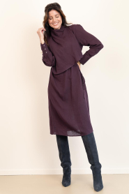 Antik Batik |  Midi dress with wrap Pia | burgundy | Picture 3