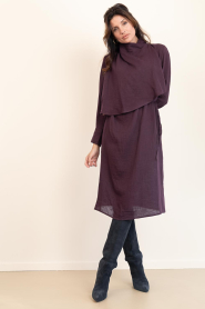Antik Batik |  Midi dress with wrap Pia | burgundy | Picture 5