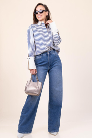 Co'Couture |  Poplin striped blouse Samson | blue | Picture 3