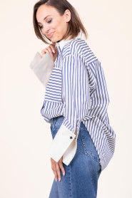 Co'Couture |  Poplin striped blouse Samson | blue | Picture 6