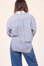 Co'Couture |  Poplin striped blouse Samson | blue | Picture 7
