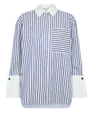 Co'Couture |  Poplin striped blouse Samson | blue | Picture 1