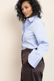 Co'Couture |  Poplin blouse Sanna | blue | Picture 7