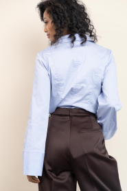 Co'Couture |  Poplin blouse Sanna | blue | Picture 8