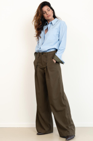 Co'Couture |  Poplin blouse with big cuffs Donna | blue | Picture 3