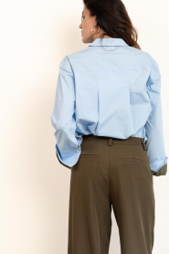 Co'Couture |  Poplin blouse with big cuffs Donna | blue | Picture 7