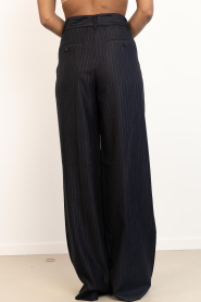 Co'Couture |  Pinstripe wide leg trousers Maggie | black | Picture 6