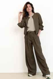 Co'Couture |  Wide leg trousers Luna | dark green | Picture 3
