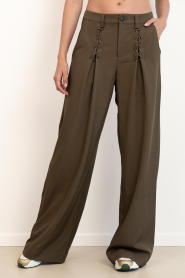 Co'Couture |  Wide leg trousers Luna | dark green | Picture 4