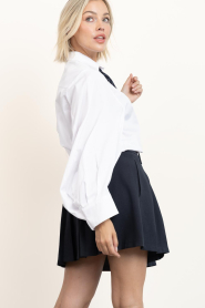 Co'Couture |  Plissé mini skirt Marin | dark blue | Picture 8