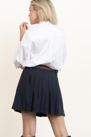 Co'Couture |  Plissé mini skirt Marin | dark blue | Picture 9