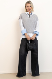 Co'Couture |  Striped tie Nila | grey | Picture 4