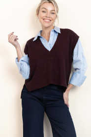 Co'Couture |  Spencer with V-neck Maja | burgundy | Picture 4