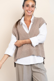 Co'Couture |  Spencer with V-neck Maja | beige | Picture 5