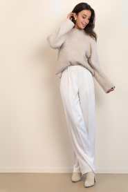 Co'Couture |  Soft sweater with pearls Row | beige | Picture 3