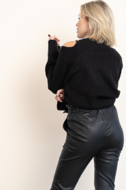 Co'Couture |  Soft sweater with pearls Row | black  | Picture 6