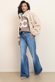 Co'Couture |  Soft sweater with logo Row | brown | Picture 3
