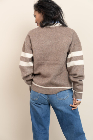 Co'Couture |  Soft sweater with logo Row | brown | Picture 8