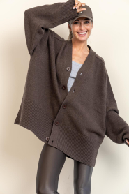 Deblon |  Long cardigan Florance | brown | Picture 4