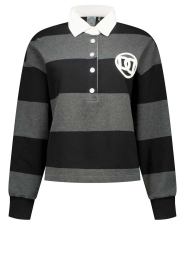Deblon |  Striped sweater Renee | black | Picture 1