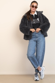 Deblon |  Striped sweater Renee | black | Picture 4