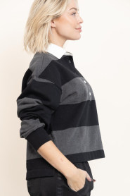 Deblon |  Striped sweater Renee | black | Picture 8