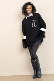 Deblon |  Sweater with logo Lucie | black | Picture 3