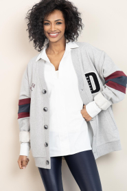 Deblon |  Cardigan with print Noah | grey | Picture 5