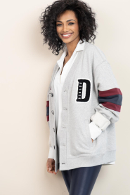 Deblon |  Cardigan with print Noah | grey | Picture 6