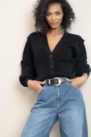 IRO |  Cardigan with shoulder detail Skye | black | Picture 6