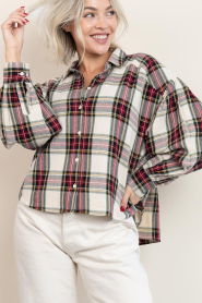 by-bar |  Checkered blouse Sarah | red | Picture 4