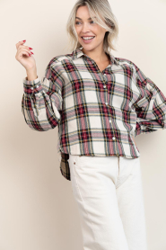by-bar |  Checkered blouse Sarah | red | Picture 5