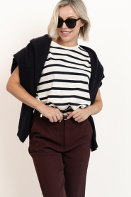 by-bar |  Sleeveless striped top Tobi | black | Picture 2