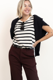 by-bar |  Sleeveless striped top Tobi | black | Picture 4